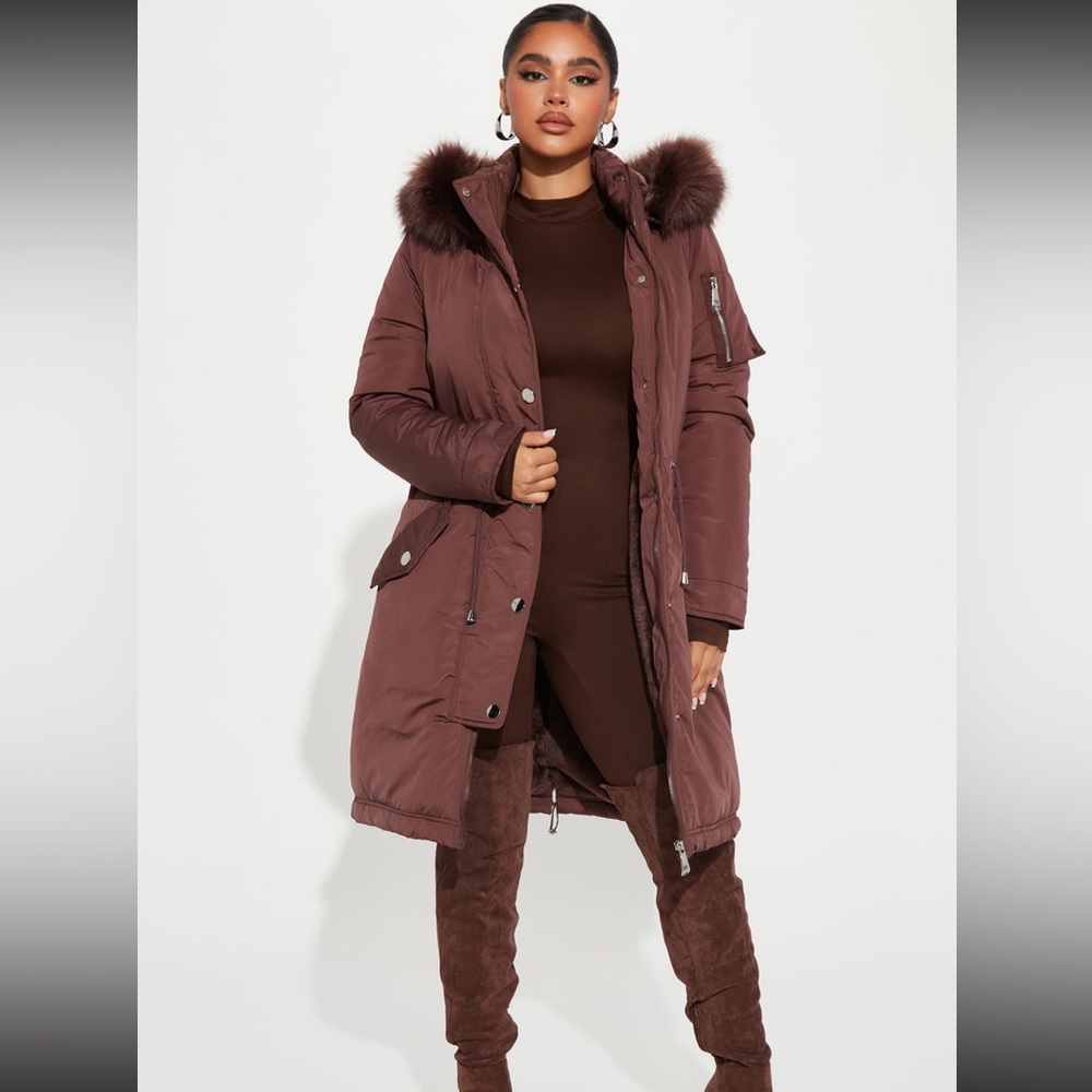 NWT Fashion Nova Chocolate Utility Jacket - Small